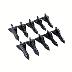 10pcs Carbon Fiber Car Spoiler Shark Fin Universal Roof Tail Wing Sticker
