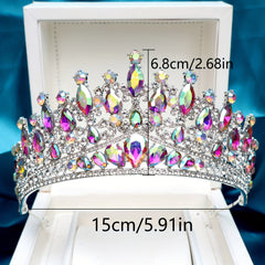 Boho Bridal Crown with Colorful Stones