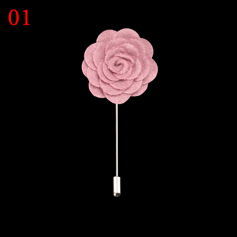 Chest Flower Two Tone Collar Suit Brooch Wedding Pin