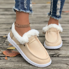 Plush Lined Thermal Snow Shoes Winter Keep Warm Non Slip Boat Shoes