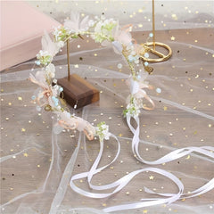 Girls Flower Headdress Hair Accessories Bracelet - Gift For Kids