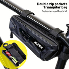 Double Sided Open Bicycle Triangle Bag Hard Shell Mountain Bike Front Beam Bag