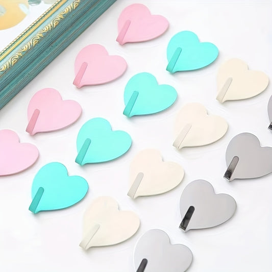 Strong Heart Shaped Adhesive Hangers Wall Hooks