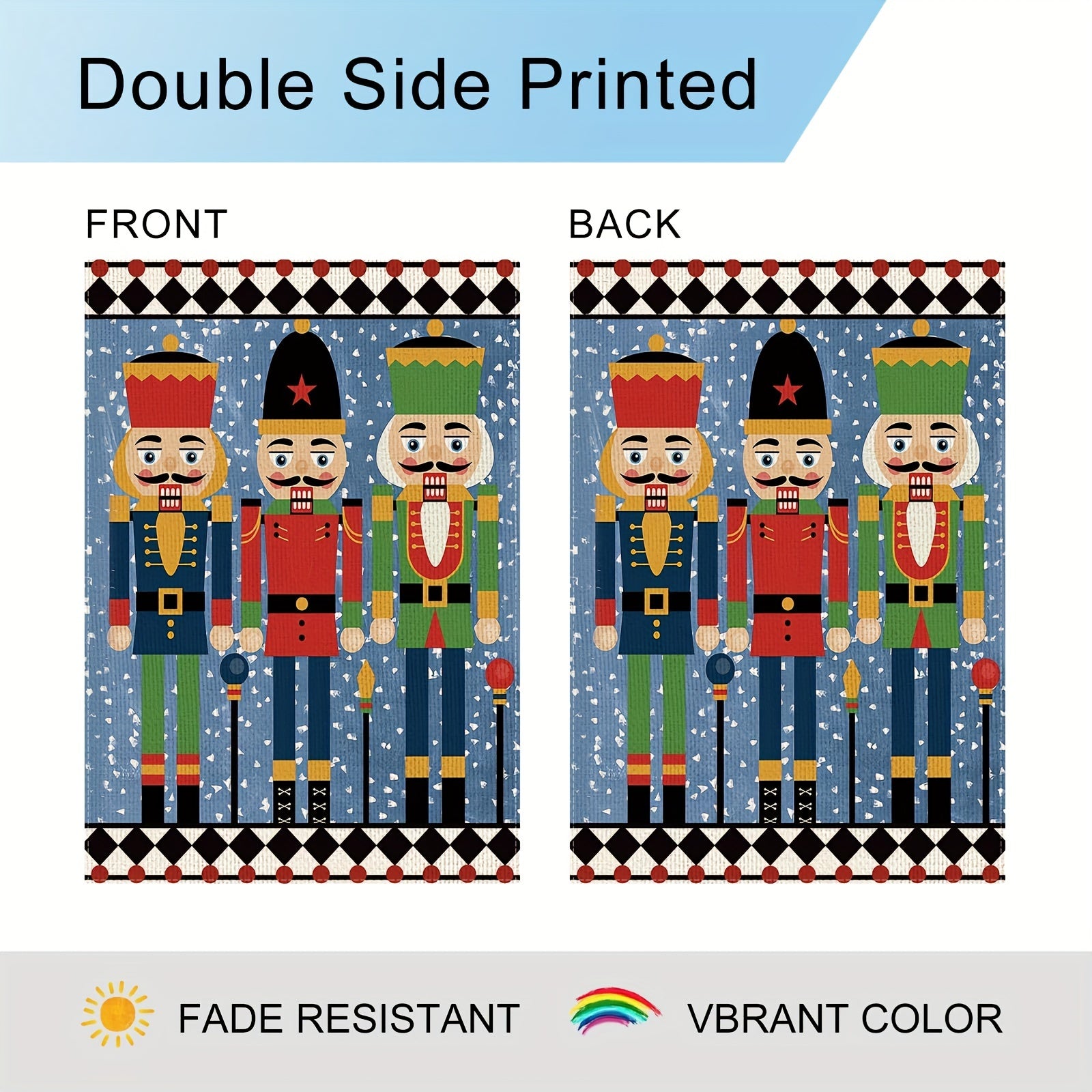 Christmas Soldier Nutcracker Garden Flag Double Side Outdoor Decor