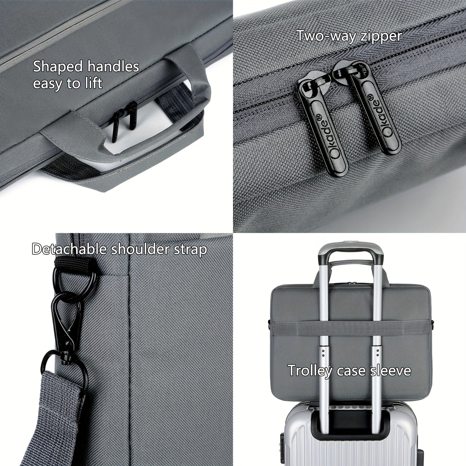 Large Capacity Laptop Bag with Shockproof Padding and Adjustable Strap