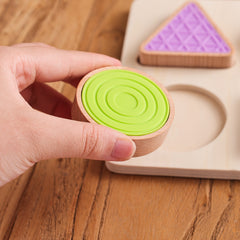 Wooden Sensory Shape Matching Puzzle Educational Toy for Cognitive Skills