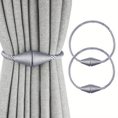 2pcs Magnetic Curtain Tiebacks Weave Holdbacks Easy to Use Stylish Home Decor