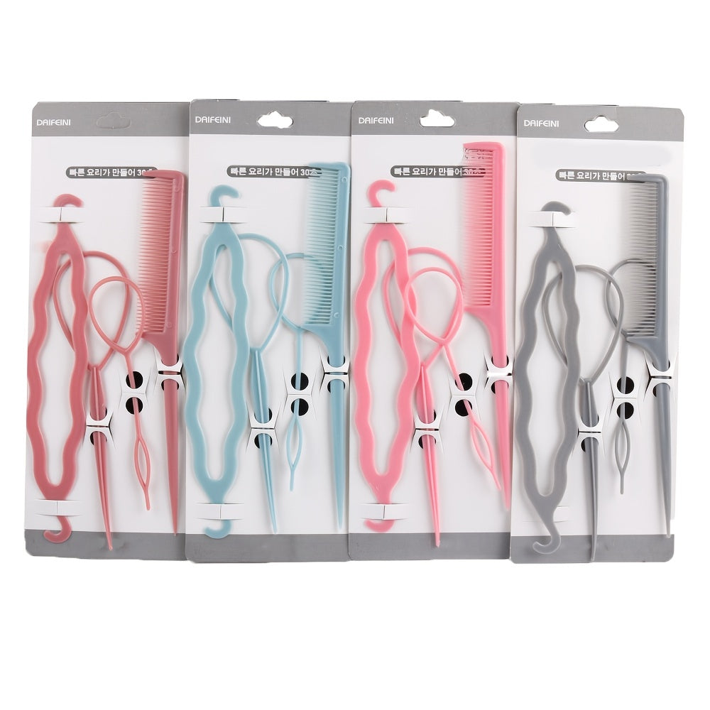 4pcs Hair Loop Styling French Braid Tool Set