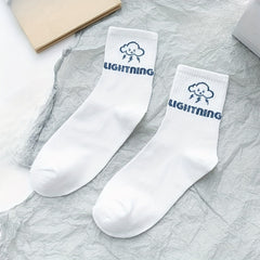Letter Graffiti Print Socks for Women