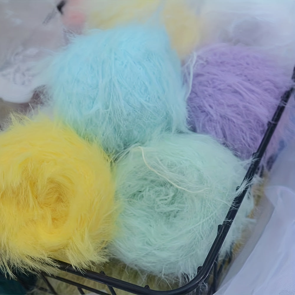 Soft Long Hair Mink Fur Hand Knitted DIY Sweater Coat Bag Doll Material Thread
