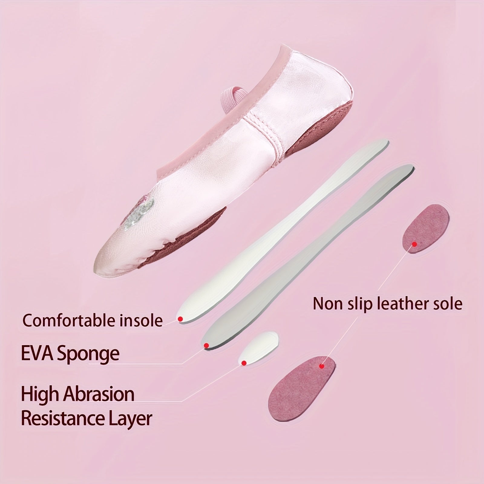 Girls Split Sole Dance Shoes Breathable Ballet Slippers