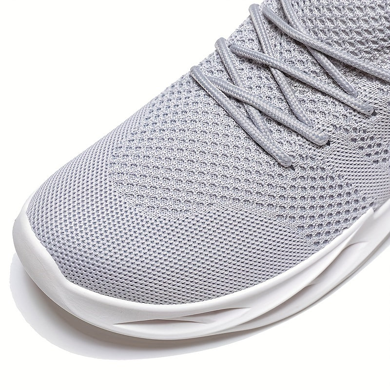 Men's Breathable Lace Up Knitted Blade Sneakers