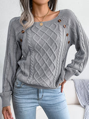 Women's Lantern Sleeve Textured Sweater