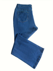  Solid Ripped Wide Leg Jeans