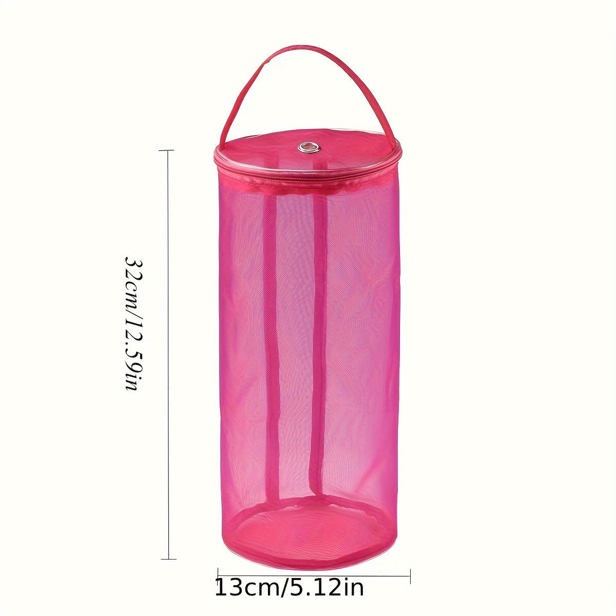Knit Bag Yarn Storage Hollow Mesh Cylinder Container with Pull Loop