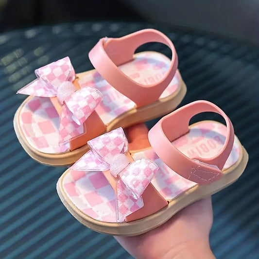 Plaid Open Toe Baby Sandals Lightweight Breathable