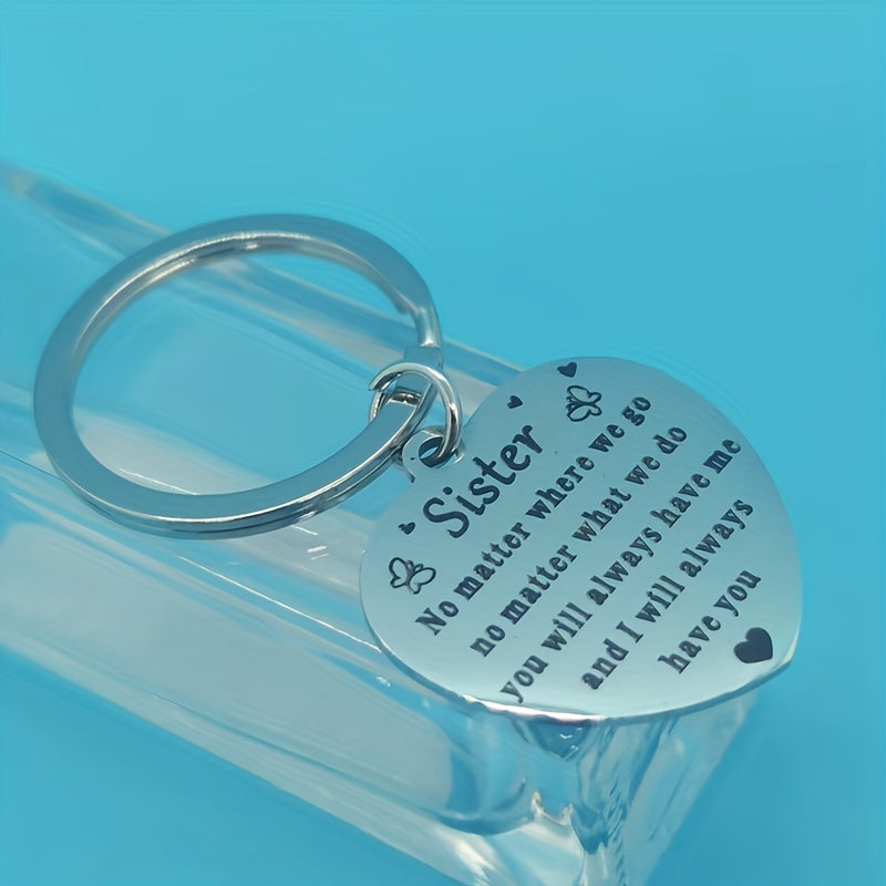 Sister From Brother Keychain, Soul Sister Gift, Birthday Christmas Keyring