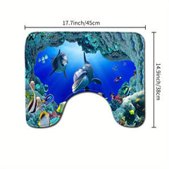 The Ocean Dolphins Waterproof Shower Curtain And Blanket Set
