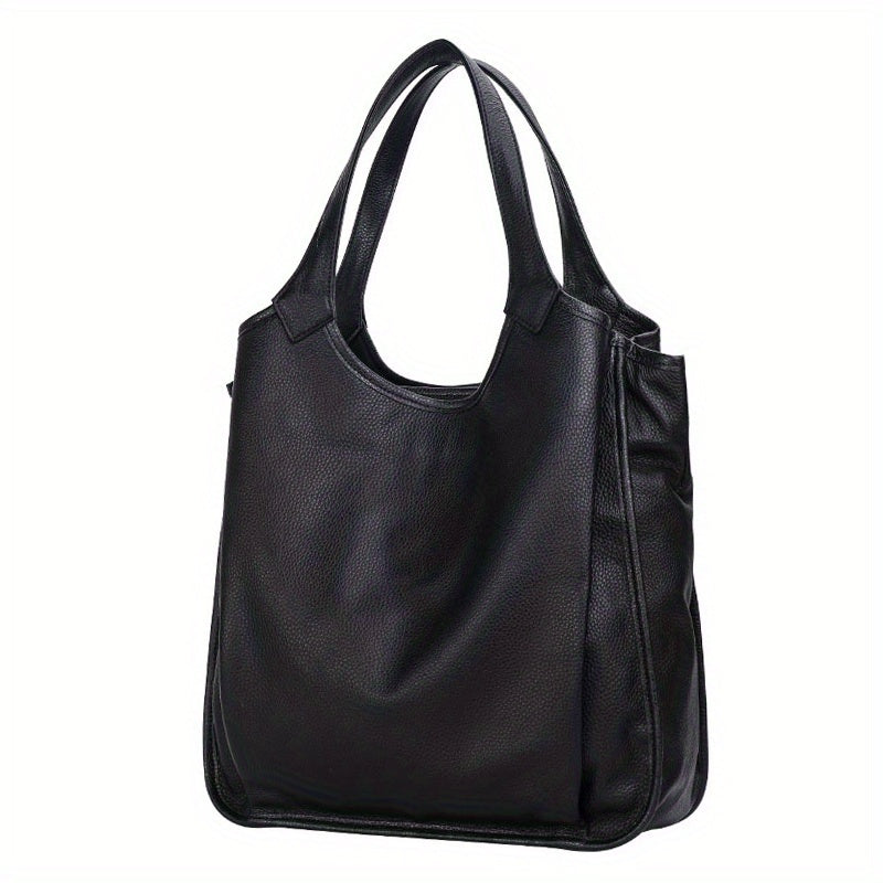 Women's Large Leather Hobo Shoulder Bag with Solid Handbag