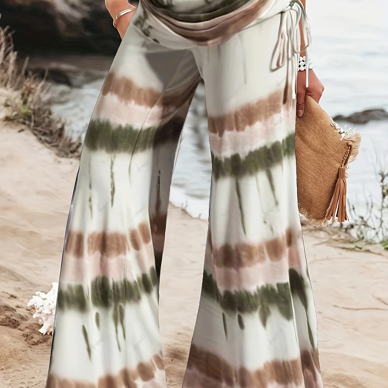  Tie Dye Drawstring Wide Leg Sports Pants