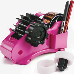 Pink Heat Tape Dispenser with Pen Slot and 1 & 3 Dual Roll Cores