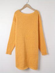  Solid Long Sleeve Crew Neck Sweater