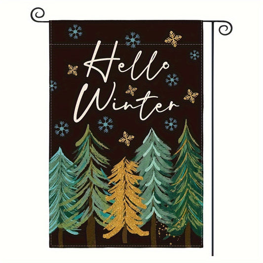 Winter Christmas Trees Snowflake Garden Flag 30 48x45 72 Cm Double Sided