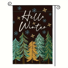 Winter Christmas Trees Snowflake Garden Flag 30 48x45 72 Cm Double Sided
