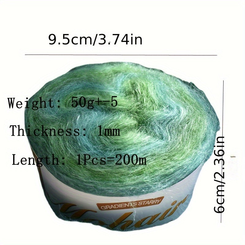 2pcs Gradient Mohair Long Dyed Fine Thread For Crocheting Sweater