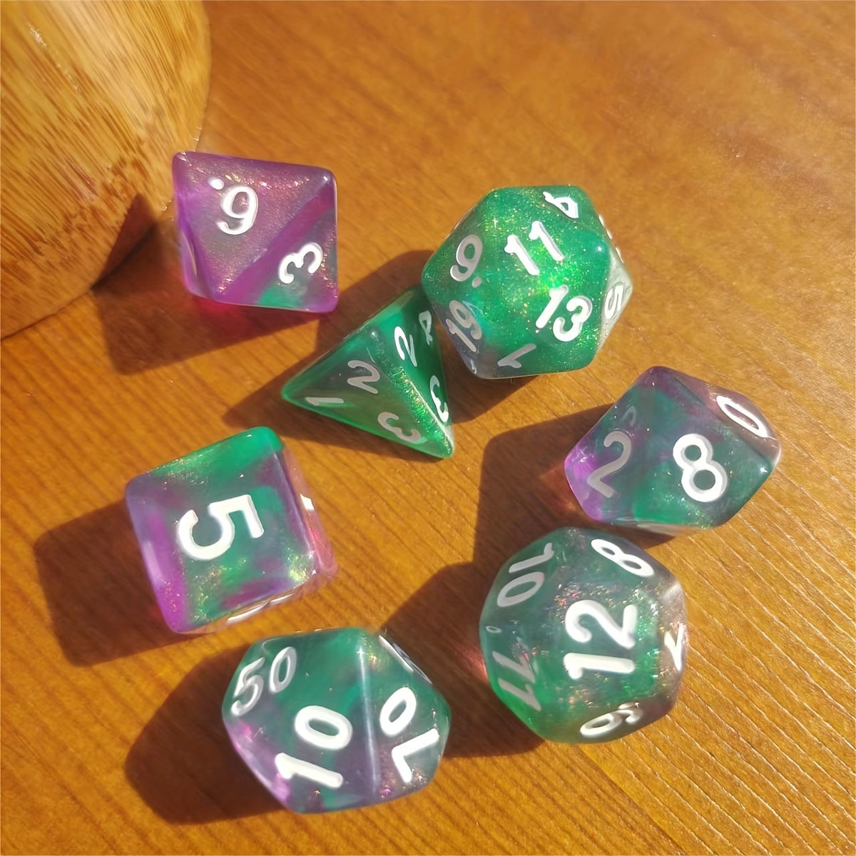 7-Piece Flash Dice Set for RPG COC Tabletop Games