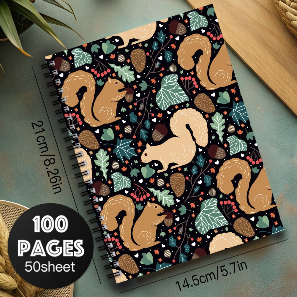 Squirrel Plants Spiral Notebook Journal with Craft Supplies