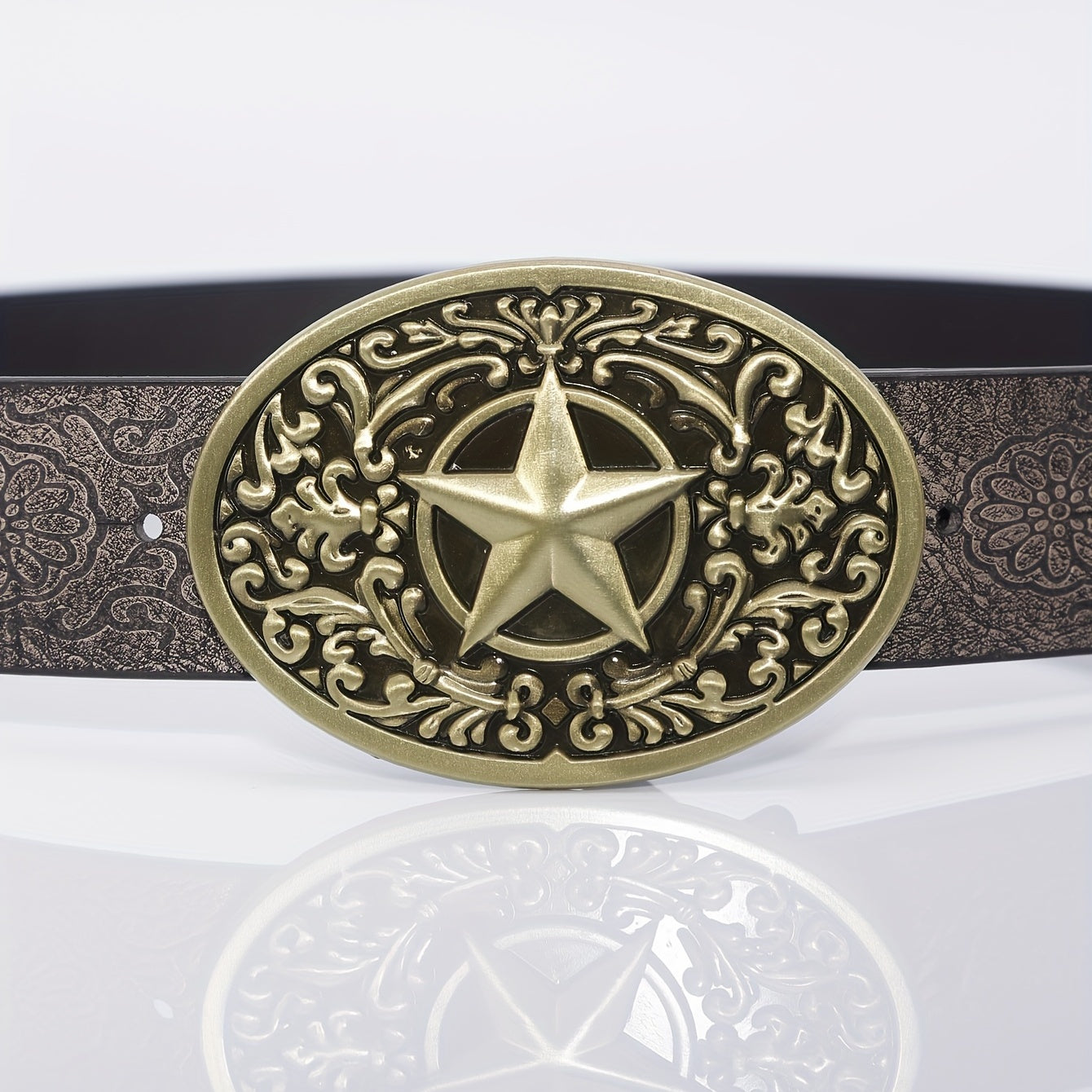 Punk Belt Retro Pentagram Pattern Buckle Belts Clothing Accessories