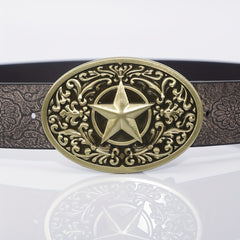 Punk Belt Retro Pentagram Pattern Buckle Belts Clothing Accessories