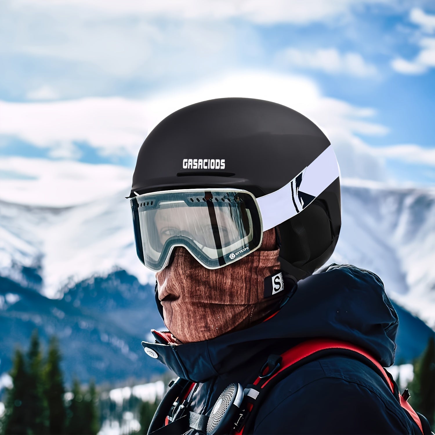 Ski Helmet Shock Resistant Safety ABS Housing EPS Vent Dial Goggles Warm
