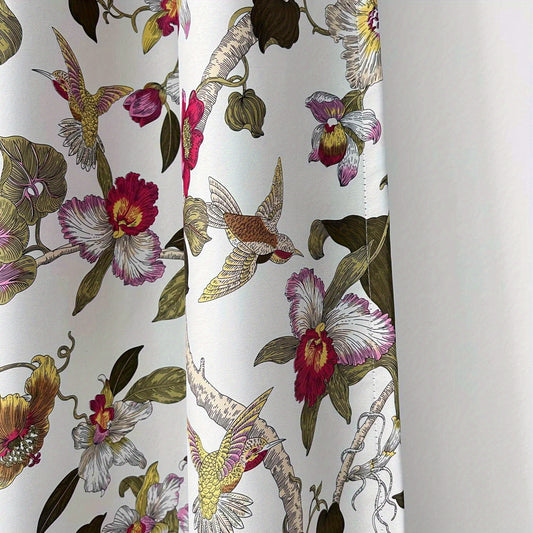 Rustic Floral Blackout Curtain for Living Room Bedroom Decor