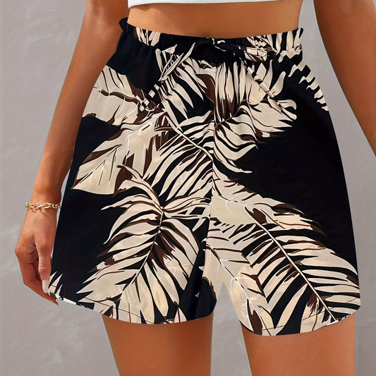 Floral Print Tie Front Casual Shorts for Women