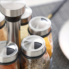 6pcs 12pcs Spice Rack Organizer with Glass Jars