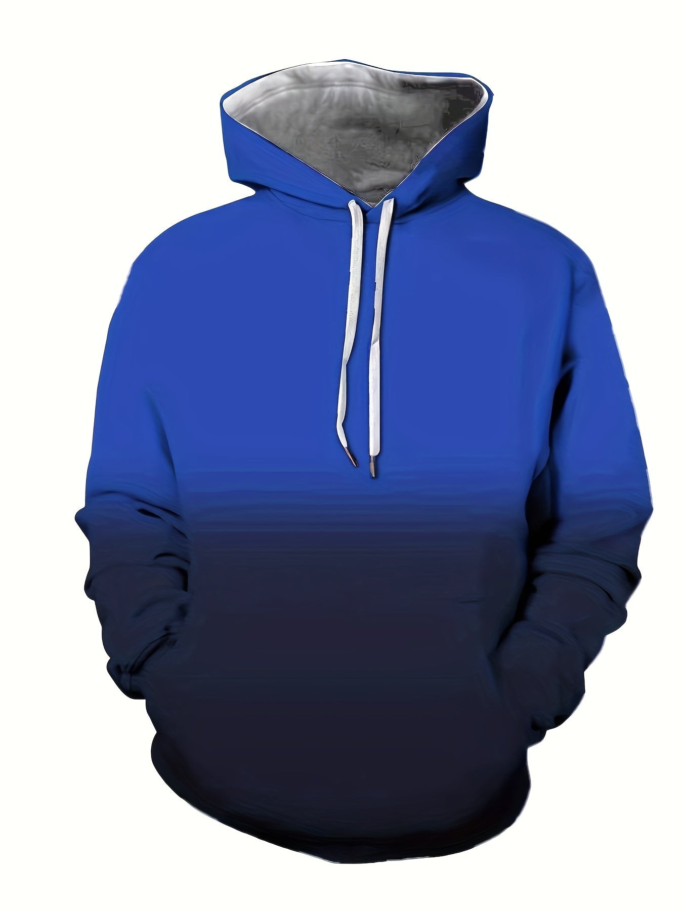 Men's Block Hoodie Pullover Kangaroo Pocket Loose Comfy Hooded Winter Clothing