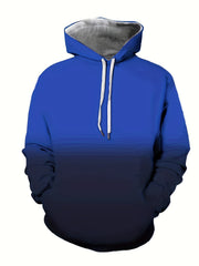 Men's Block Hoodie Pullover Kangaroo Pocket Loose Comfy Hooded Winter Clothing