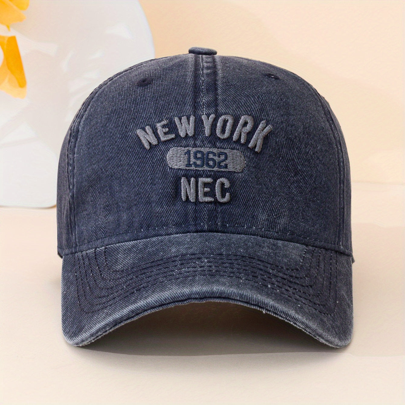 York 1962 Baseball Cap Vintage Embroidery Solid Sun Hat Unisex