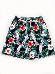 Quick Dry Paisley Floral Print Men's Swim Trunks Board Shorts