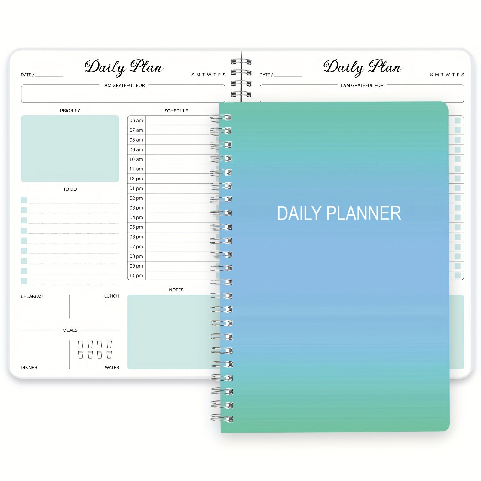 Daily Planner To Do List Notebook With Hourly Schedule Undated Goal Agenda