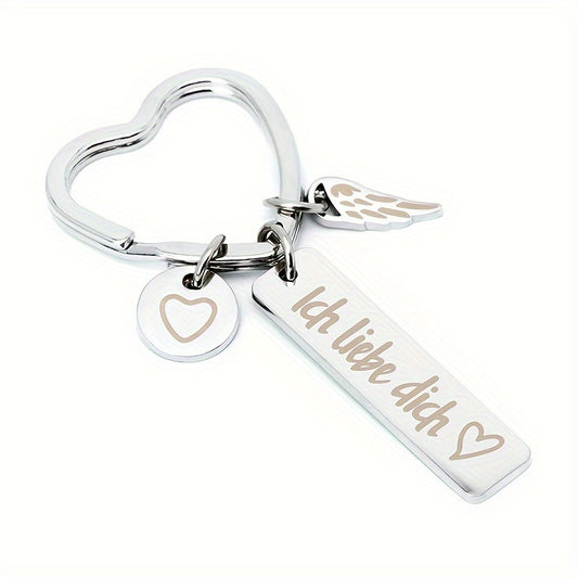 Heart Shape Keychain Pendant for Car Keys Backpacks Wallets