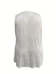  Casual Dress Women's Plus Solid Striped Grommet V Neck Tank Dress