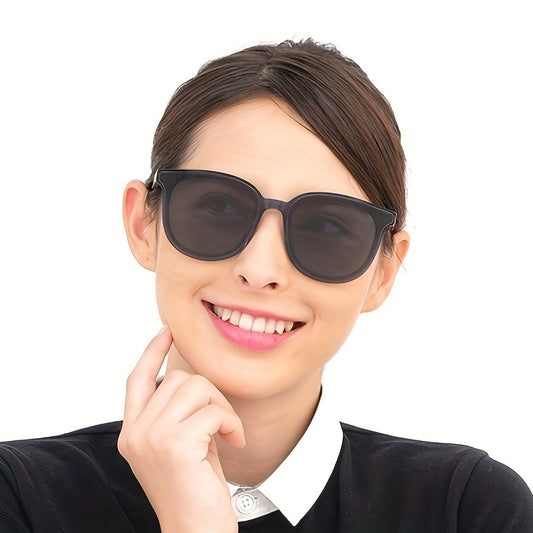 Large Oval Polarized Sunglasses Vintage Women Sunshade Eyeglasses