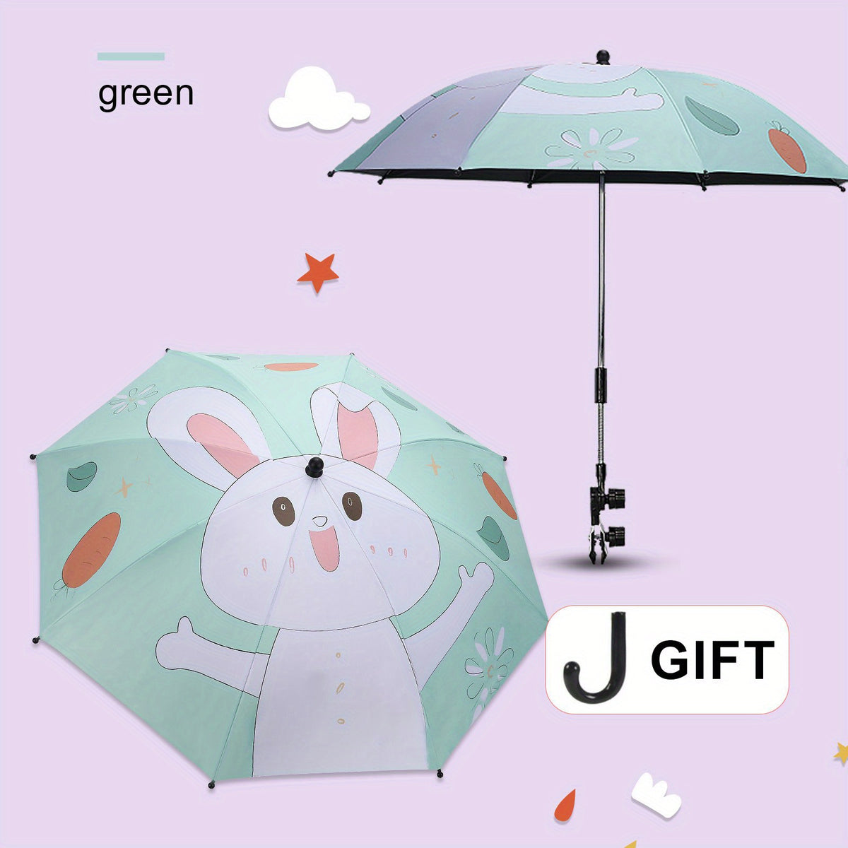 Baby Stroller Parasol Sunshade Outdoor Rain Umbrella
