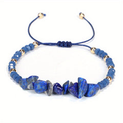 Colorful Crushed Stone Beads Braided Yoga Bracelet