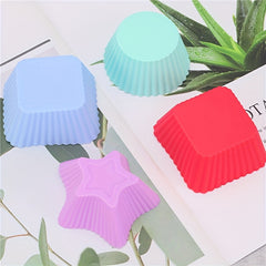 12pcs Silicone Cake Cups Muffin Cups Reusable Cupcake Liners Baking Tools