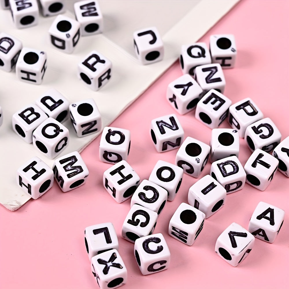 100pcs Alphabet Acrylic Beads for Jewelry Making & Crafting