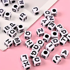 100pcs Alphabet Acrylic Beads for Jewelry Making & Crafting